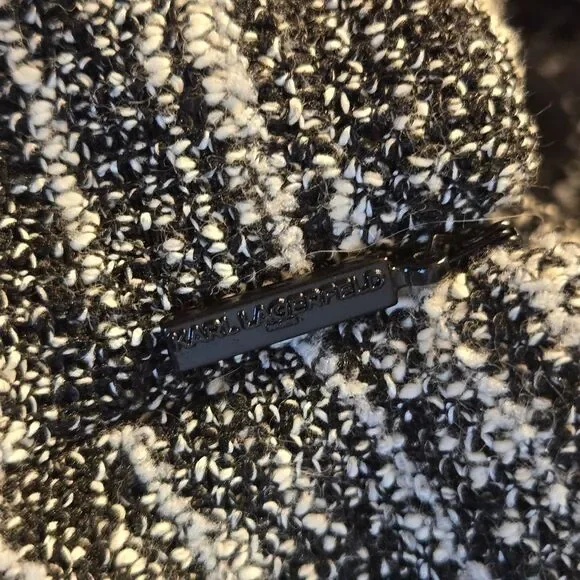 Karl Lagerfeld Tweed Lace Hem Marled Black Skirt Size 4 Feminine Coquette Girl - Picture 9 of 14